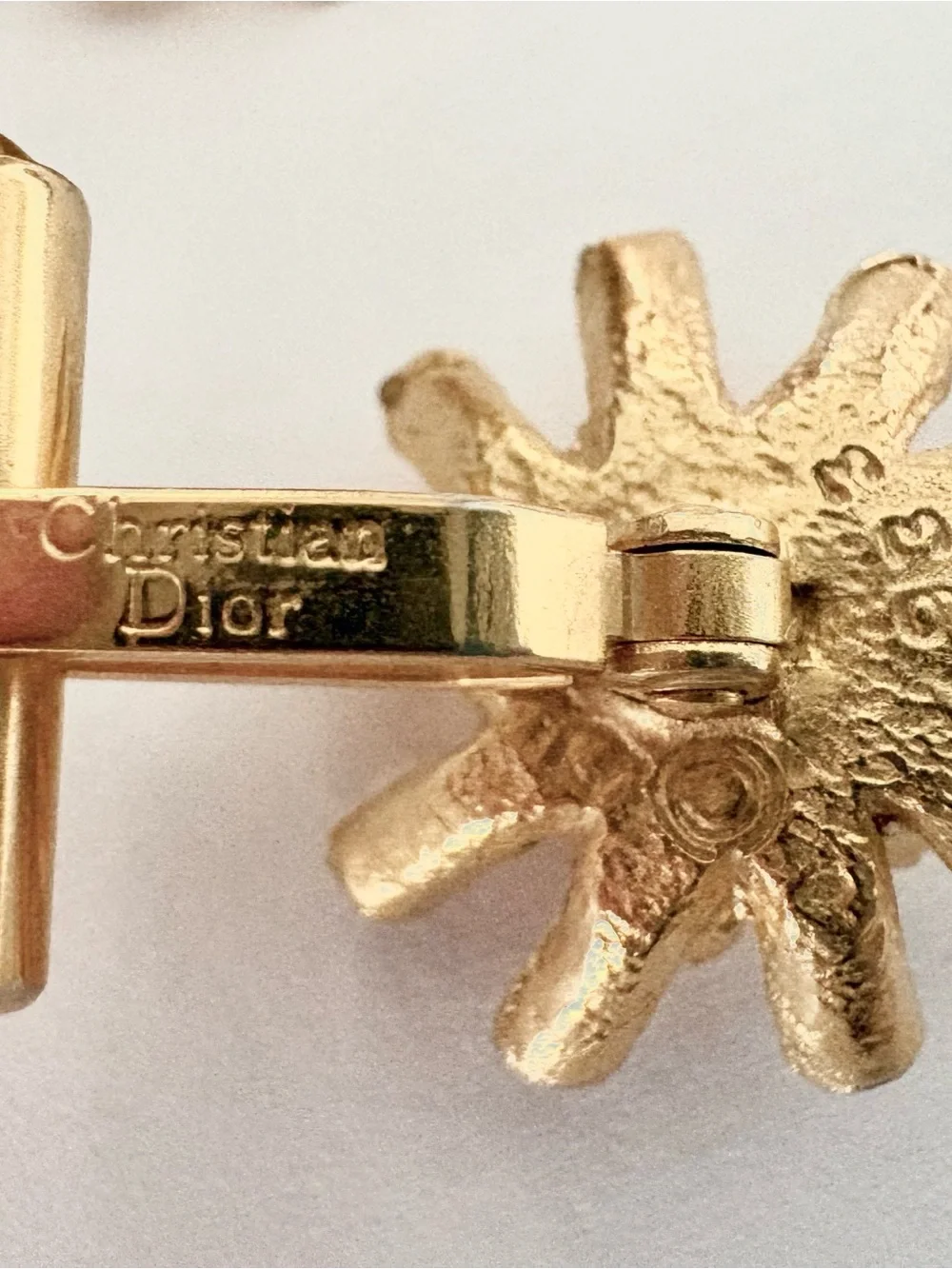 Vintage Christian Dior Gold tone Starburst Cufflinks